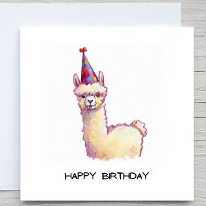 Birthday Card, Birthday greeting card, Llama Card, Cute Birthday card