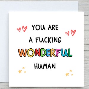 Personalised Appreciation card, You are a wonderful Human, Thank you card , Appreciation card