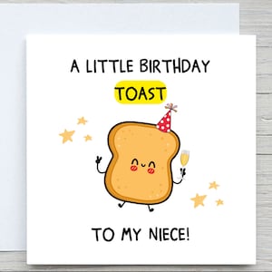 Carte d'anniversaire nièce, un petit toast d'anniversaire à ma nièce, carte d'anniversaire drôle, pour nièce, de tante, pour sa carte, de oncle