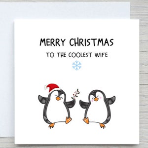 Carte de Noël romantique, à carte de femme, carte de Noël de mari, de carte de Noël de femme, femme la plus cool