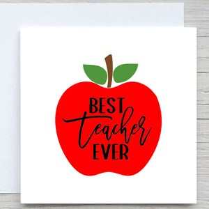 Beste leraarskaart, lerarenkaart, geweldige leraarskaart, schoolkaart, beste leraar, leraar cadeau, van student, aangepaste leraar cadeau appel