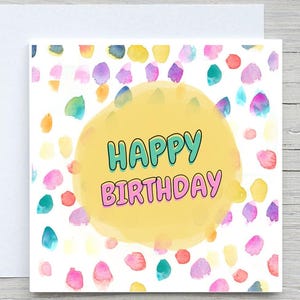 Geburtstagskarte, süße Karte, alles Gute zum Geburtstag, helle bunte Geburtstagskarte, für Freundkarte, Bestiekarte, lustige Geburtstagskarte