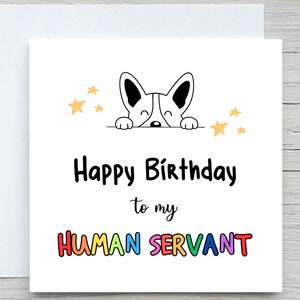 Birthday Card, Funny card, From Dog birthday card, Dog lover Card, human servant card