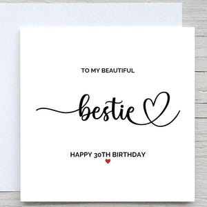 Biglietto di compleanno personalizzato per la migliore amica, biglietto di compleanno per la migliore amica, adorabile biglietto per la migliore amica, biglietto per lei