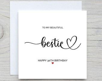 Personalized Bestie Birthday Card, Custom Friend Card