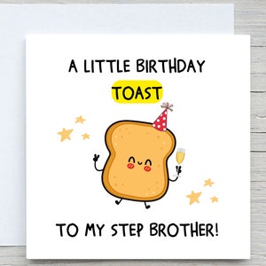Biglietto di auguri di compleanno per il fratellastro, un piccolo brindisi di compleanno per il mio fratellastro, divertente biglietto di auguri di compleanno, per il fratellastro dalla sorellastra,