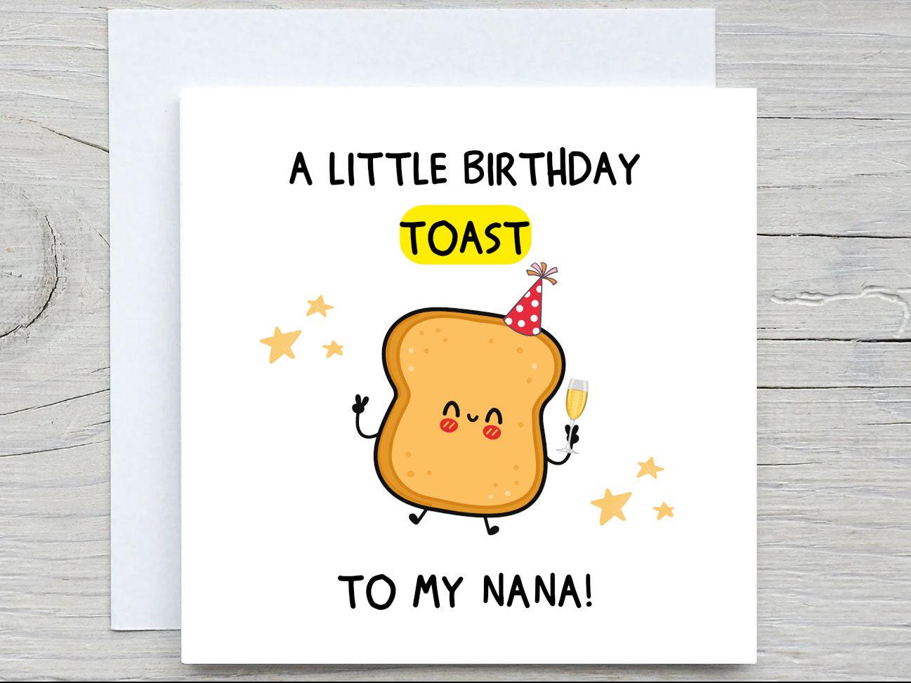 Carte d'anniversaire amusante pour grand-mère : un toast à grand-mère