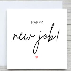 Nueva tarjeta de trabajo, Feliz nuevo trabajo, Tarjeta de felicitación simple, tarjeta de trabajo de felicitaciones, Tarjeta de felicitación personalizada