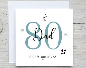 Personalized 80th Birthday Card for Dad