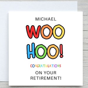Biglietto di congratulazioni, biglietto di congratulazioni per il pensionamento, WOO HOO CARD, biglietto personalizzato,