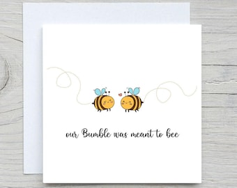 Happy Anniversary Bee Card: Romantic Valentine's Day Card