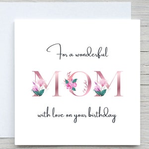 Cartão de aniversário, Cartão fofo para a mãe, MÃE MARAVILHOSA, Cartão de aniversário para a mãe, Aniversário da mãe, Cartão de dia das mães,