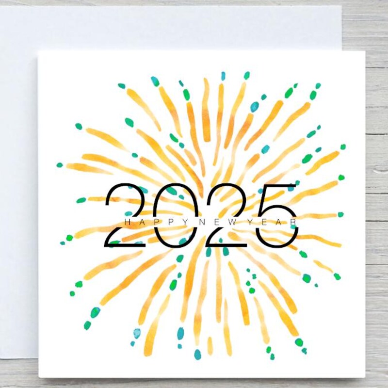 Happy New Year 2025 Cards Christmas Custom Etsy