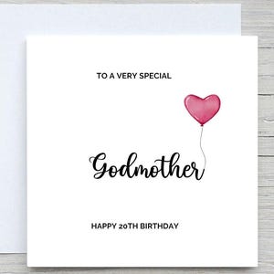 Personalised  Godmother Birthday Card, Relative Birthday card, Lovely card for  Godmother , card for her
