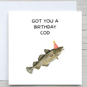 Happy birthday card, funny birthday card, Birthday Cod, for friend birthday, Personalised Birthday card