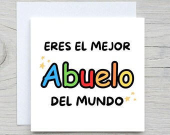 Personalized Grandfather Card: El Mejor Abuelo Del Mundo