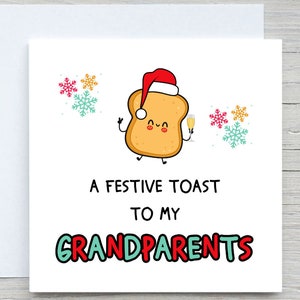 Weihnachtskarte, festliche Toastkarte, zu meinen Großeltern, Großeltern Weihnachtskarte, Weihnachtsgeschenkkarte, von Enkel von Enkelin