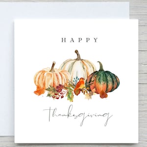 Thanksgiving card, Happy Thanksgiving, Personalised cards, Autumn Card, personalised Thanksgiving Pumpkins card