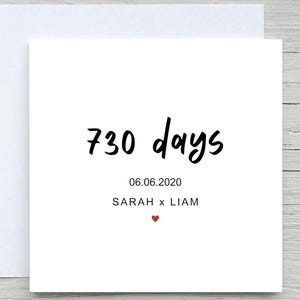 Second Anniversary Card , Personalized 2nd Anniversary Card, For Husband, for wife, 2 Year Anniversary Card, Two Year Anniversary Gift