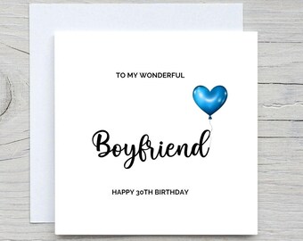 Happy Birthday Card, boyfriend card, For him birthday card , Wonderful boyfriend Birthday Card
