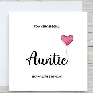 Carte d'anniversaire, carte d'anniversaire personnalisée, joyeux anniversaire pour tante, carte d'anniversaire tante, carte d'âge, pour tante