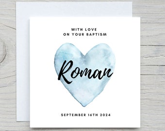 Baby Christening Card, Blue Stars, Embellished With A - View #5