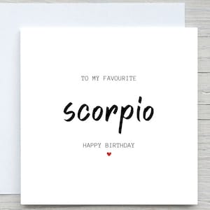 Skorpion Sternzeichen Geburtstagskarte für Sie, zu meinem Lieblings-Skorpion alles Gute zum Geburtstag, Horoskop-Astrologie-Geburtstagskarte