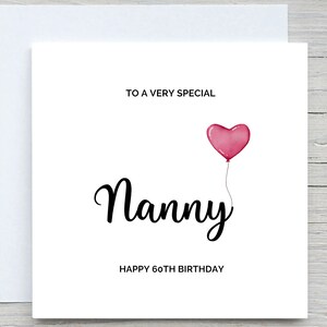 Cartão de aniversário, cartão de aniversário personalizado para babá, cartão de aniversário para avó, aniversário de avó