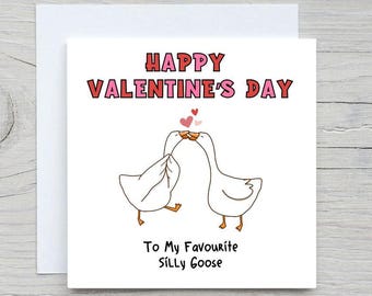 Alberne Gans Valentinstag Karte, Gänse Design