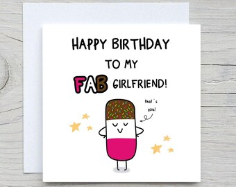 Funny Birthday Card for Girlfriend: Fab Popsicle Design