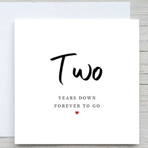 2 Jahre runter, immer to go Karte, zwei Jahre Jubiläumskarte, Jahrestagskarte für den Partner, Jahrestagsgeschenk