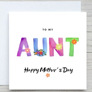 Biglietto per la festa della mamma, biglietto per la zia, biglietto personalizzato per la zia, regalo per la festa della mamma per la zia