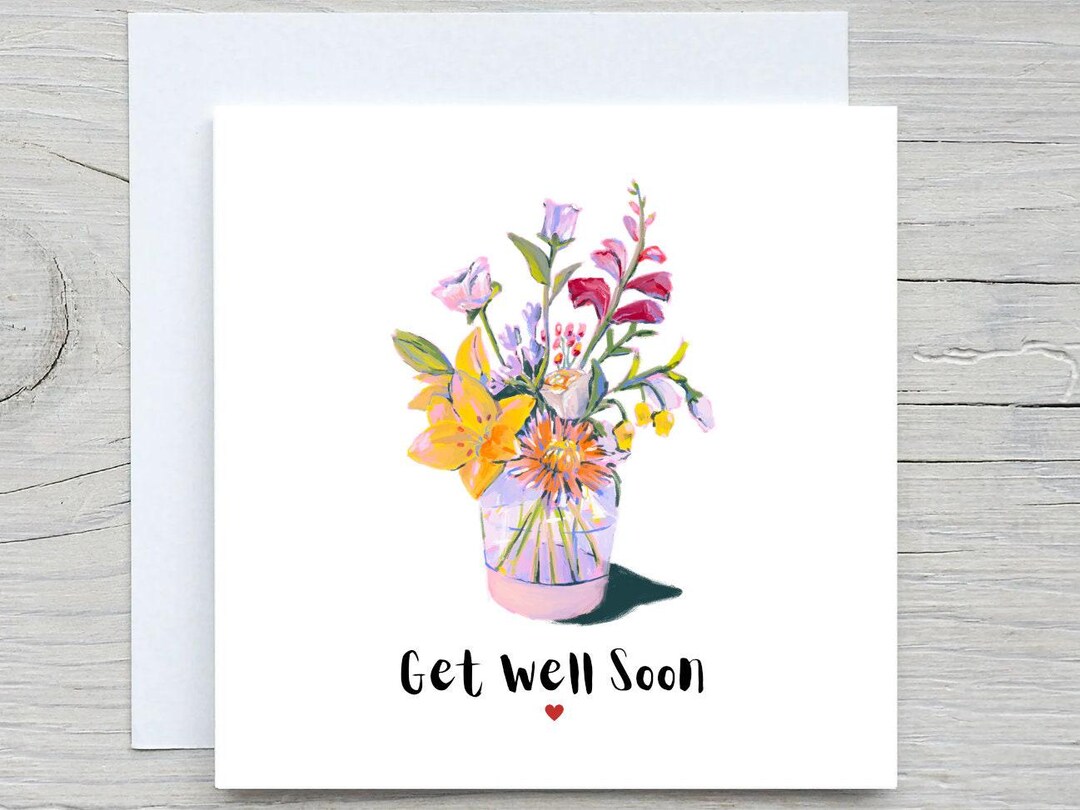 Floral Get Well Card: Personalized Sending Love Card - Etsy