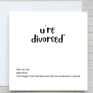 Congratulations  on divorce card, Single now card, you're divorced card, personalised card