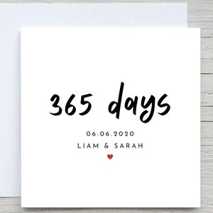 Carte de 1er anniversaire, Joyeux anniversaire, Carte de premier anniversaire, Carte de 1er anniversaire pour partenaire, Cadeau d'anniversaire