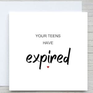 Carte de 20e anniversaire drôle, carte de 20e anniversaire drôle, vos adolescents ont expiré, carte de 20e anniversaire personnalisée, pour fille, fils