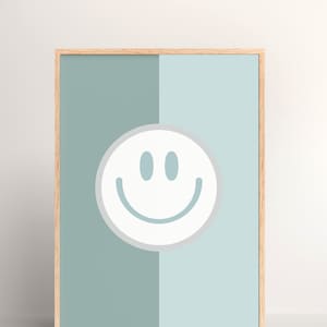 SMILEY RETRO DIGITAL Downloadable Print, Retro kids Room, Boho Kids Room, Retro Wall Art, Printable 8x10, 11x14, A3, A4