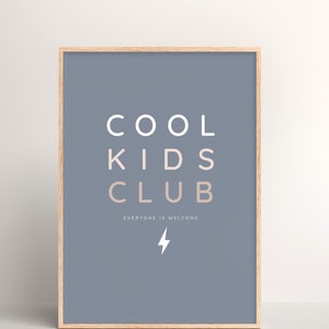 COOL KIDS CLUB 稲妻 ダウンロード可能なプリント、レトロな子供部屋、ボヘミアン風子供部屋、レトロな壁アート、プリント可能な 8x10、11x14、A3、A4