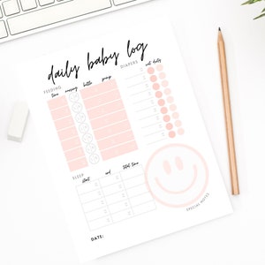 Digital Print Download Daily Baby Log, Baby Feeding Tracker, Baby Tracker, Baby Sleep Tracker, Baby Sleep Log Printable 8.5x11