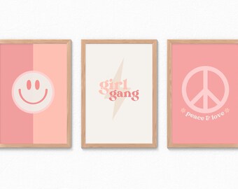 SMILEY FACE CHECKERED Peace Sign Be Kind Downloadable Print, Kids Wall art, Boho Kids Room, Boho Wall Art, Printable 8x10, 11x14, A3, A4