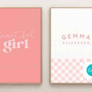 PERSONALIZED NAME Checkered Wall Art Downloadable Print, Kids Wall art, Boho Kids Room, Boho Wall Art, Printable 8x10, 11x14, A3, A4