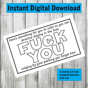 Slechte parkeerkaarten | je parkeert als een eikel | valse parkeerkaart | fuck you parkeerkaart | nieuwigheid, grappig, gag digitale download instant