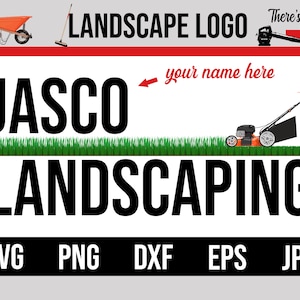 Querformat Logo | Querformat Visitenkarten Logo | Rasenpflege Logo | Landschaft T-Shirt | Paisajismo-Logo