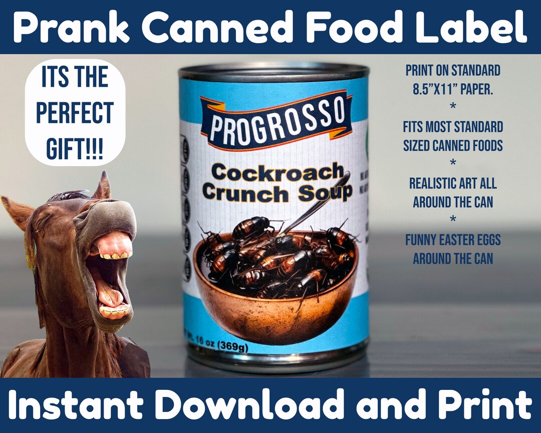 Prank Canned Food Label, Prank Gift, Office Prank, Gag Gift, April