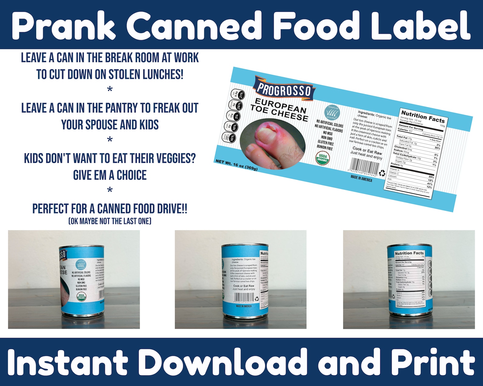 Prank Canned Food Label Prank Gift Office Prank Gag Gift April Fools