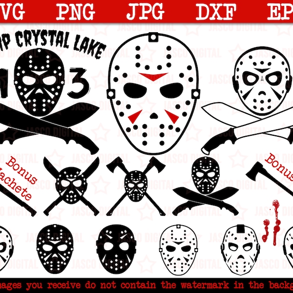 Hockey Mask svg, Halloween SVG bundle, Horror Character SVG, Jason SVG,  Halloween Graphics, horror  Halloween cricut cut file, mask svg