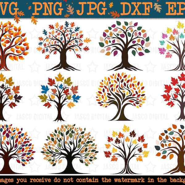 Fall Trees SVG, Fall SVG Bundle, Autumn Svg, Thanksgiving Svg, Fall Svg, Fall Sign, Autumn Bundle Svg, Fall Cricut Cut File, fall leaves svg