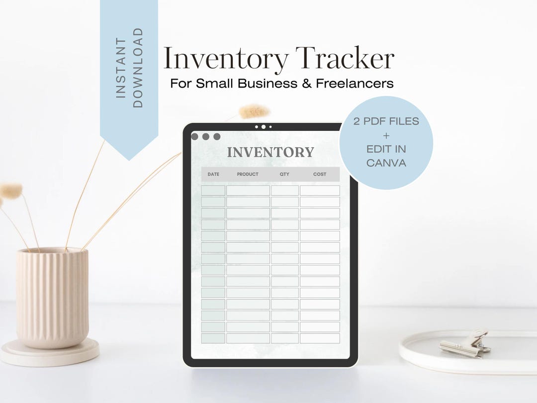 Editable Inventory Tracker Canva, Stock Inventory Template, Small ...
