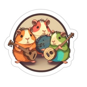 Wiggly Guinea Pig Design   Die-Cut Stickers  Water-resistant , Water bottle Stickers, laptop Stickers.
