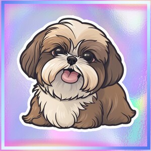 Sticker Shih Tzu pour amoureux des chiens Sticker pour ordinateur portable Sticker bouteilles d'eau Sticker Shih Tzu Sticker Shih Tzu Sticker pour ordinateur portable
